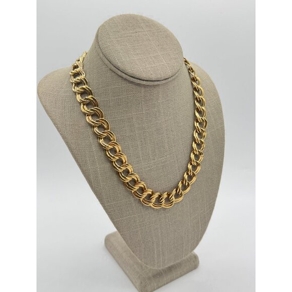 Napier Gold Tone Chunky Necklace Vintage - Picture 2 of 5